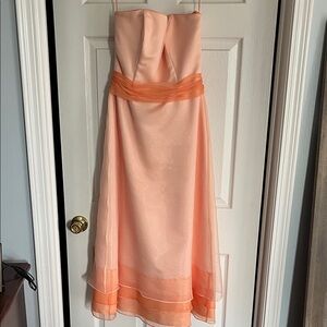 Raylia Designs Strapless Coral Dress